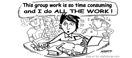 classroom group work cartoon